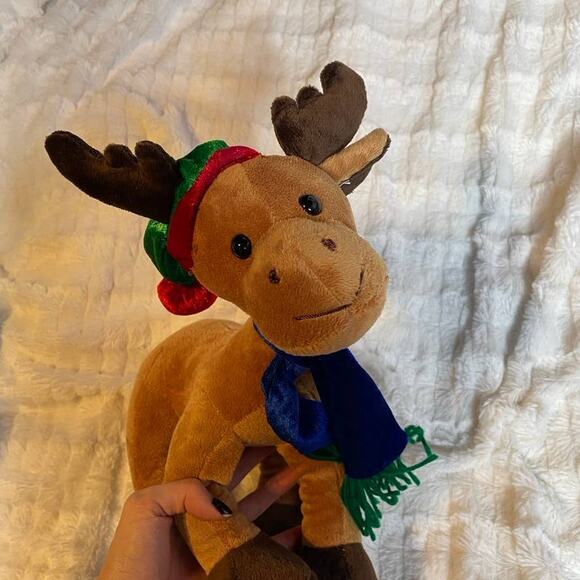 Winter Christmas Holiday Plush Formable Reindeer Scarf‎ and Beanie Legs Adjust - Picture 2 of 3